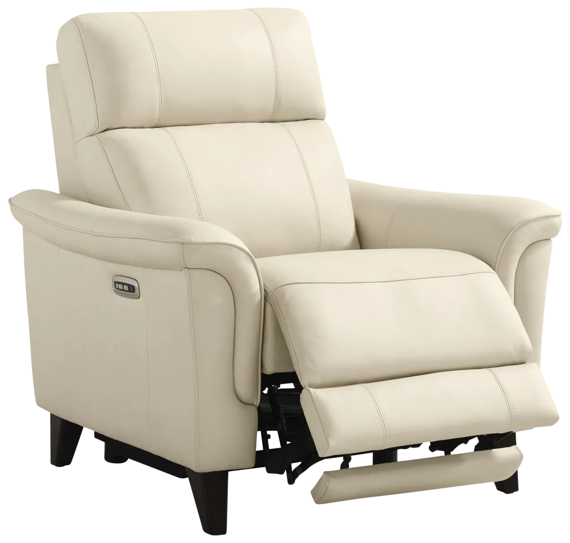 beige dual power recliner