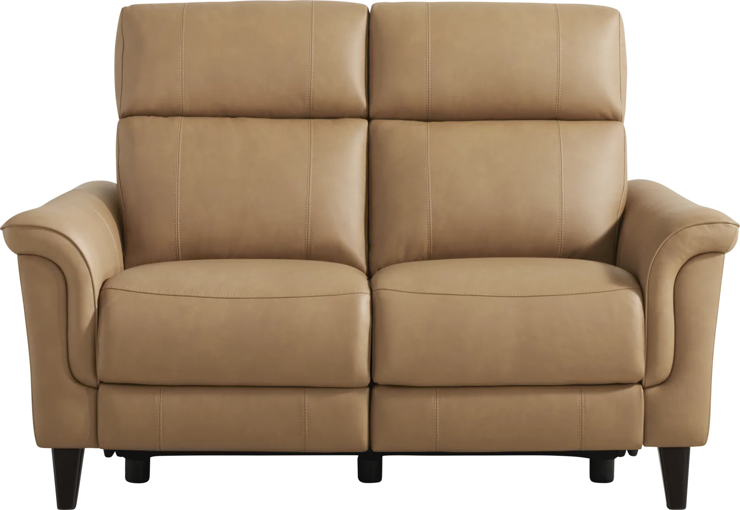Antonella Tan Leather Dual Power Reclining Loveseat - Thumbnail - Image 2