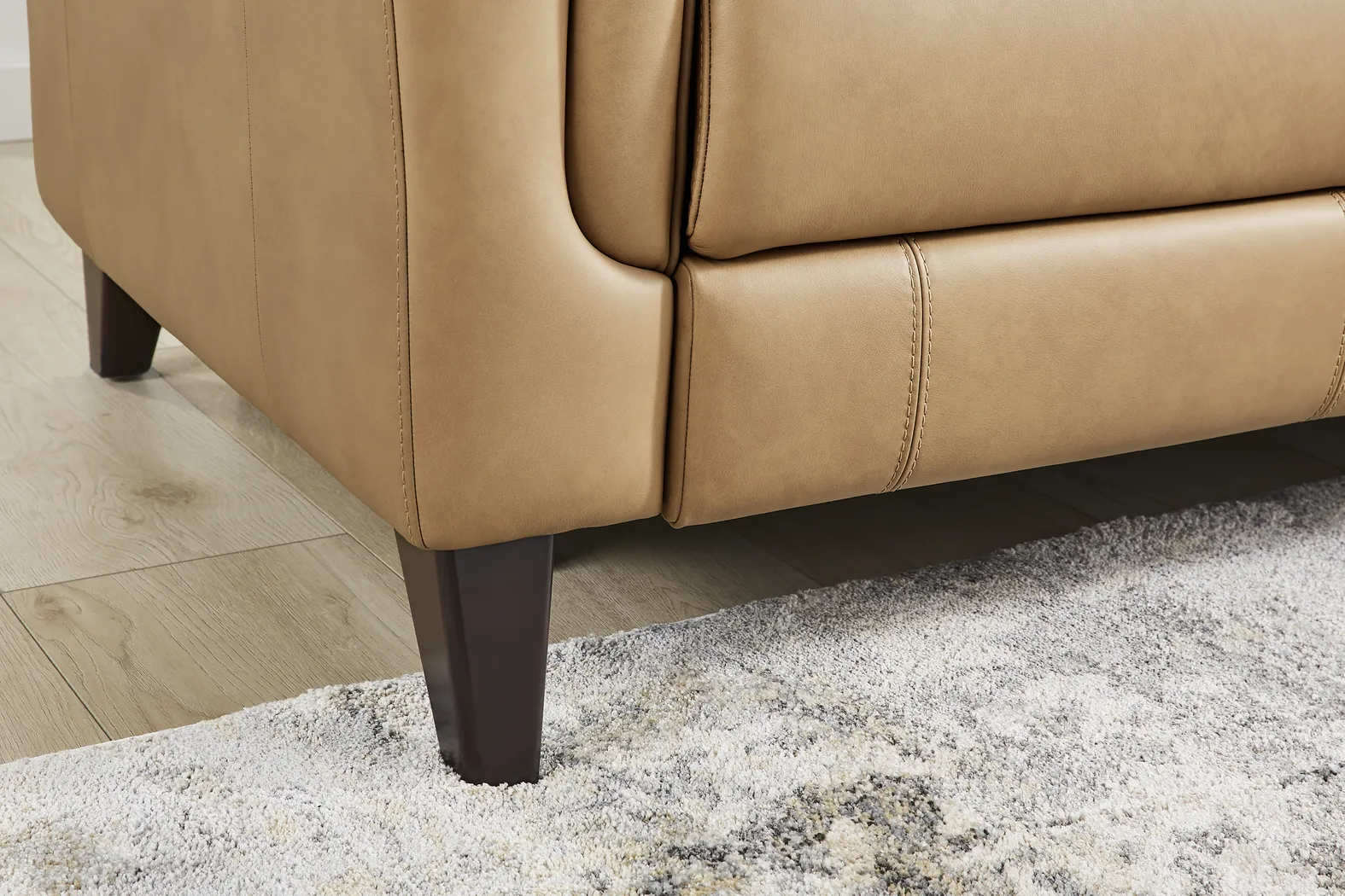 Antonella Tan Leather Dual Power Reclining Loveseat - Thumbnail - Image 4