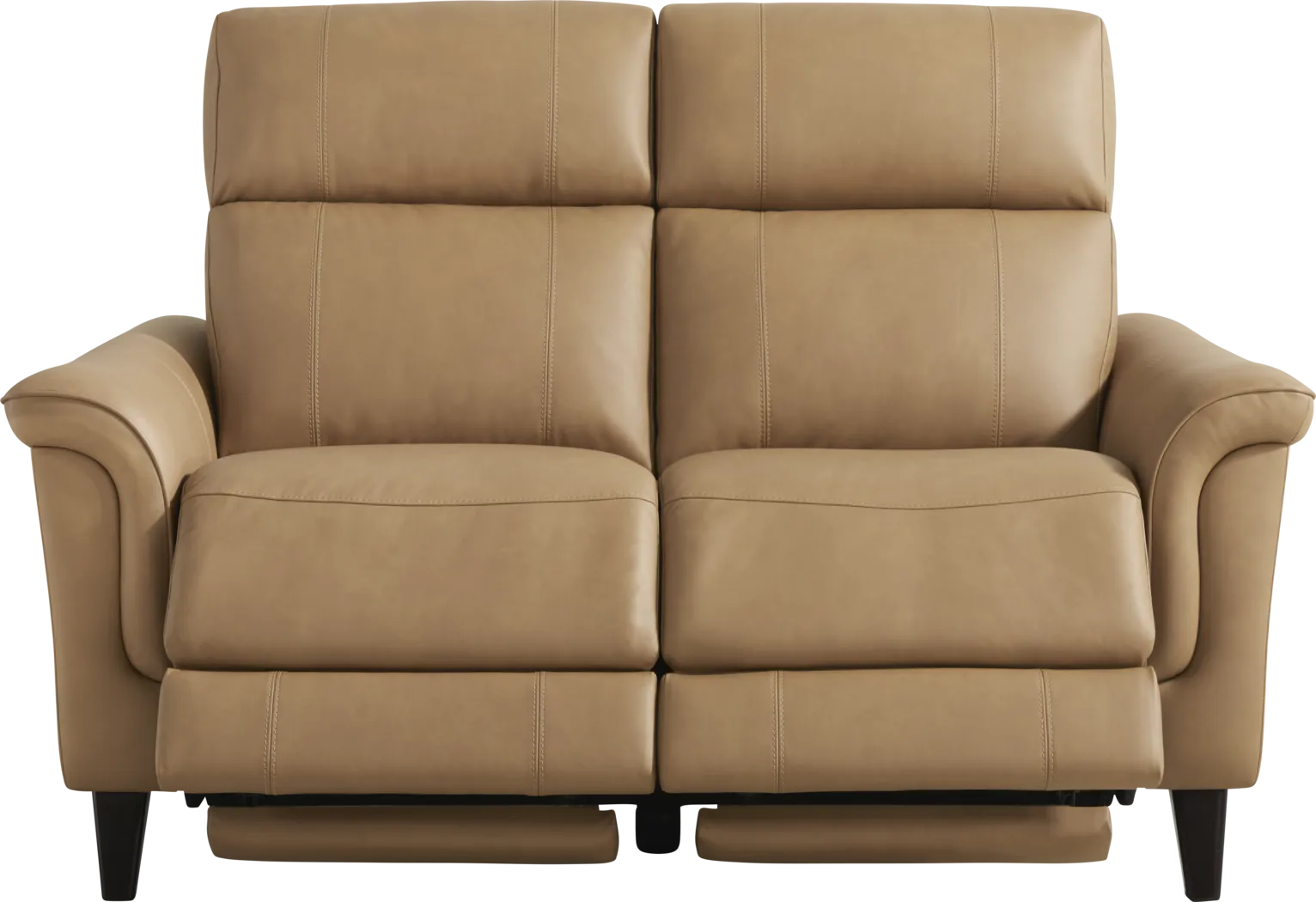 Antonella Tan Leather Dual Power Reclining Loveseat - Thumbnail - Image 1