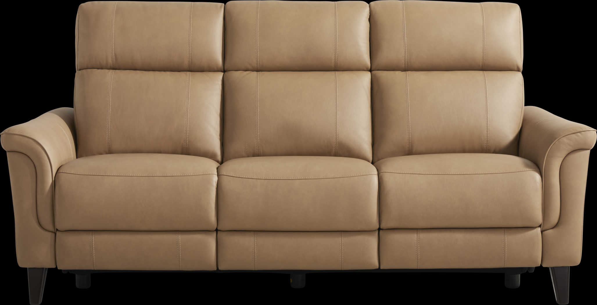 Antonella Tan Leather Dual Power Reclining Sofa - Thumbnail - Image 3