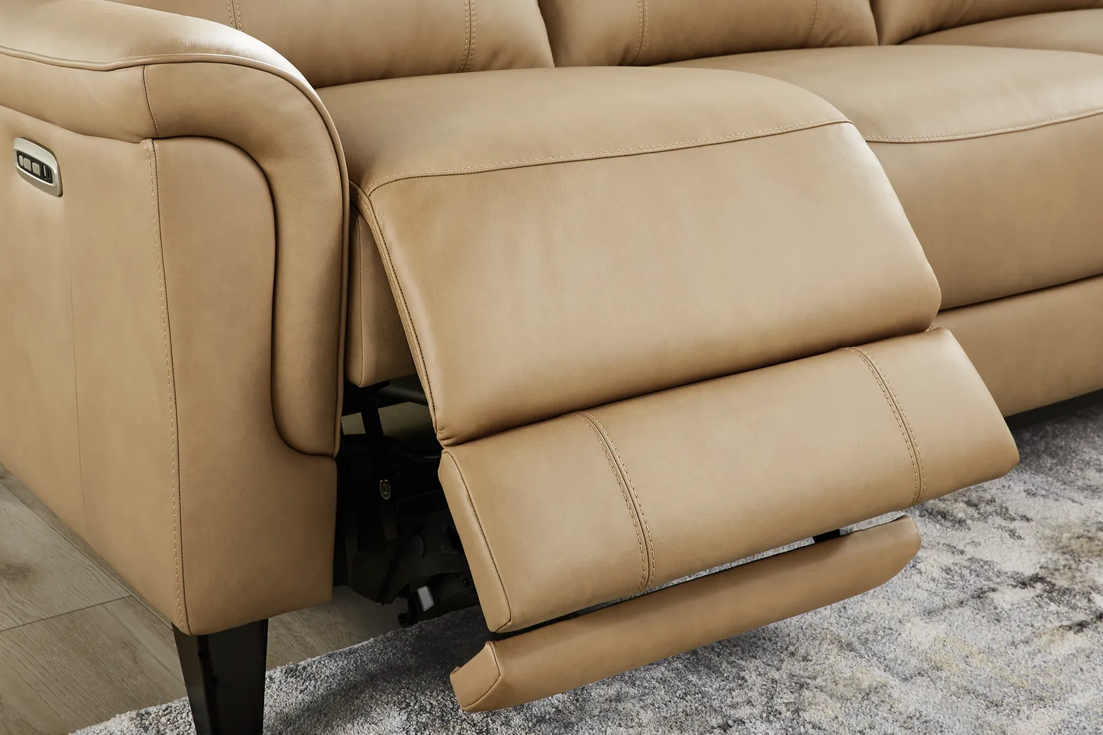 Antonella Tan Leather 2 Pc Dual Power Reclining Living Room - Image 5