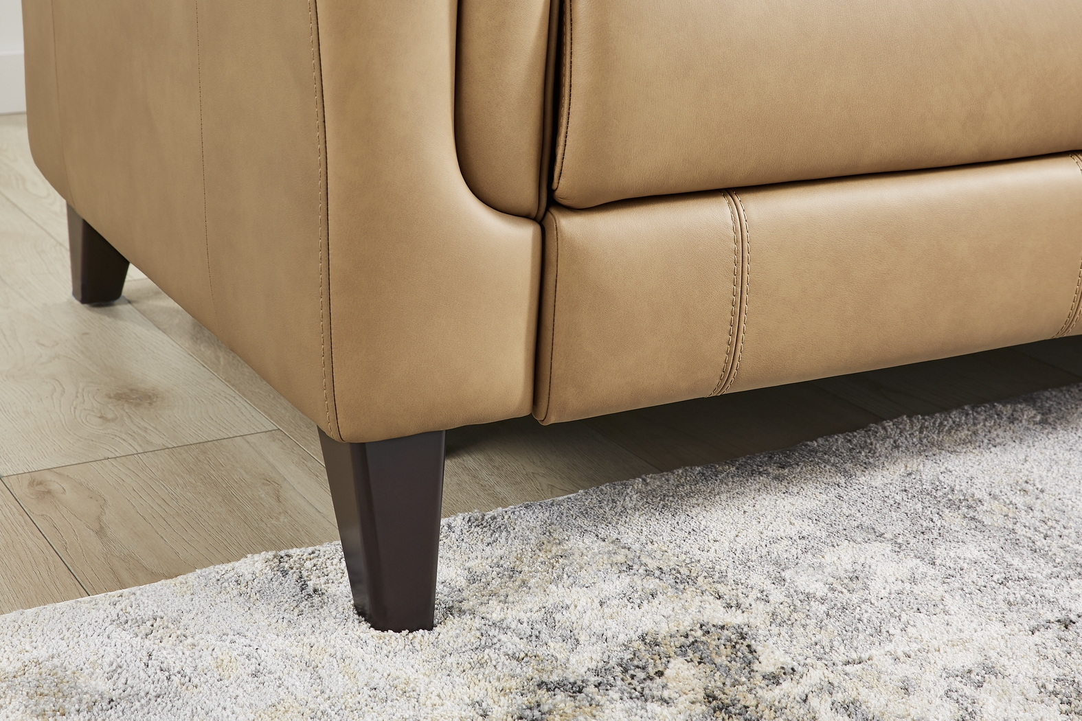 Antonella Tan Leather Loveseat - Thumbnail - Image 3