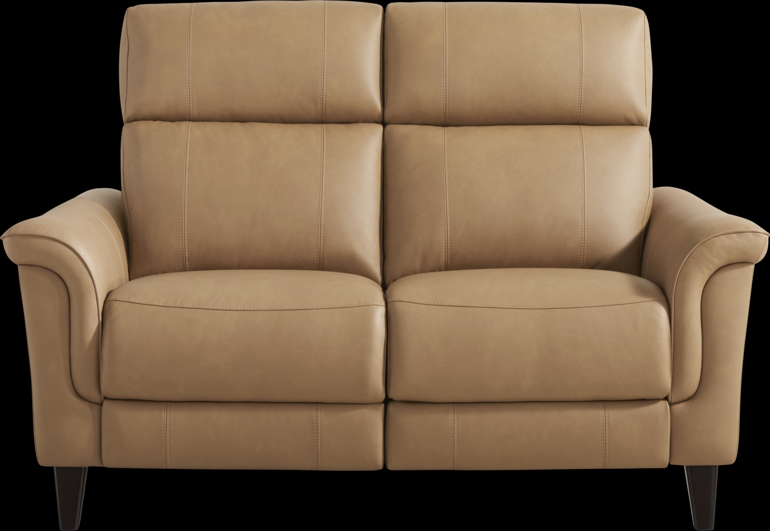 Antonella Tan Leather Loveseat - Thumbnail - Image 1
