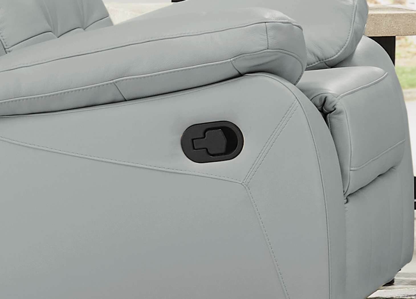 Antonin Aqua Leather Rocker Recliner - Thumbnail - Image 4