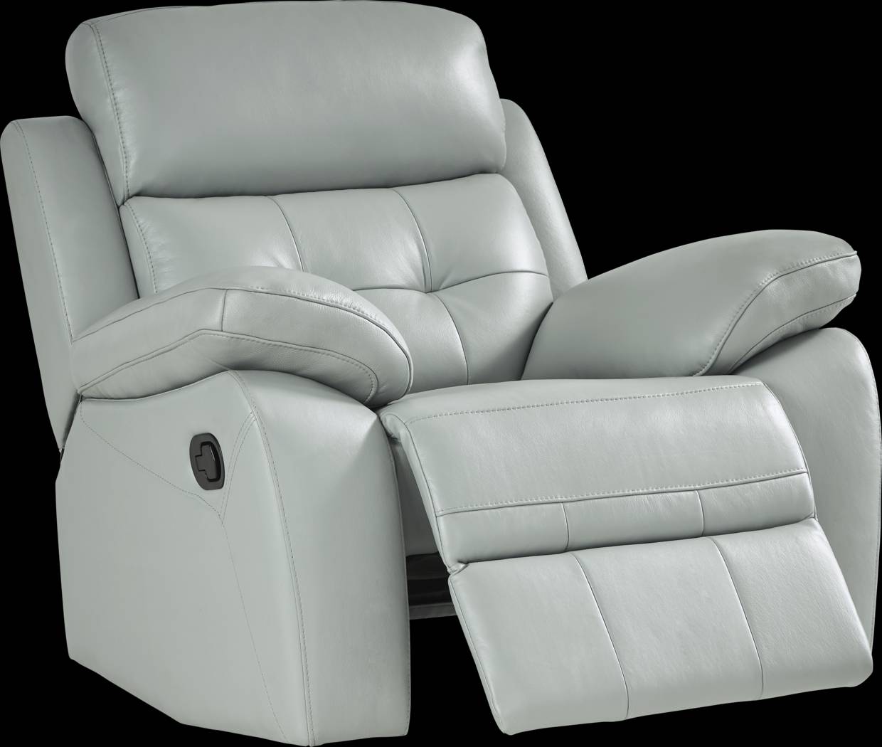 Antonin Aqua Leather Rocker Recliner - Thumbnail - Image 1