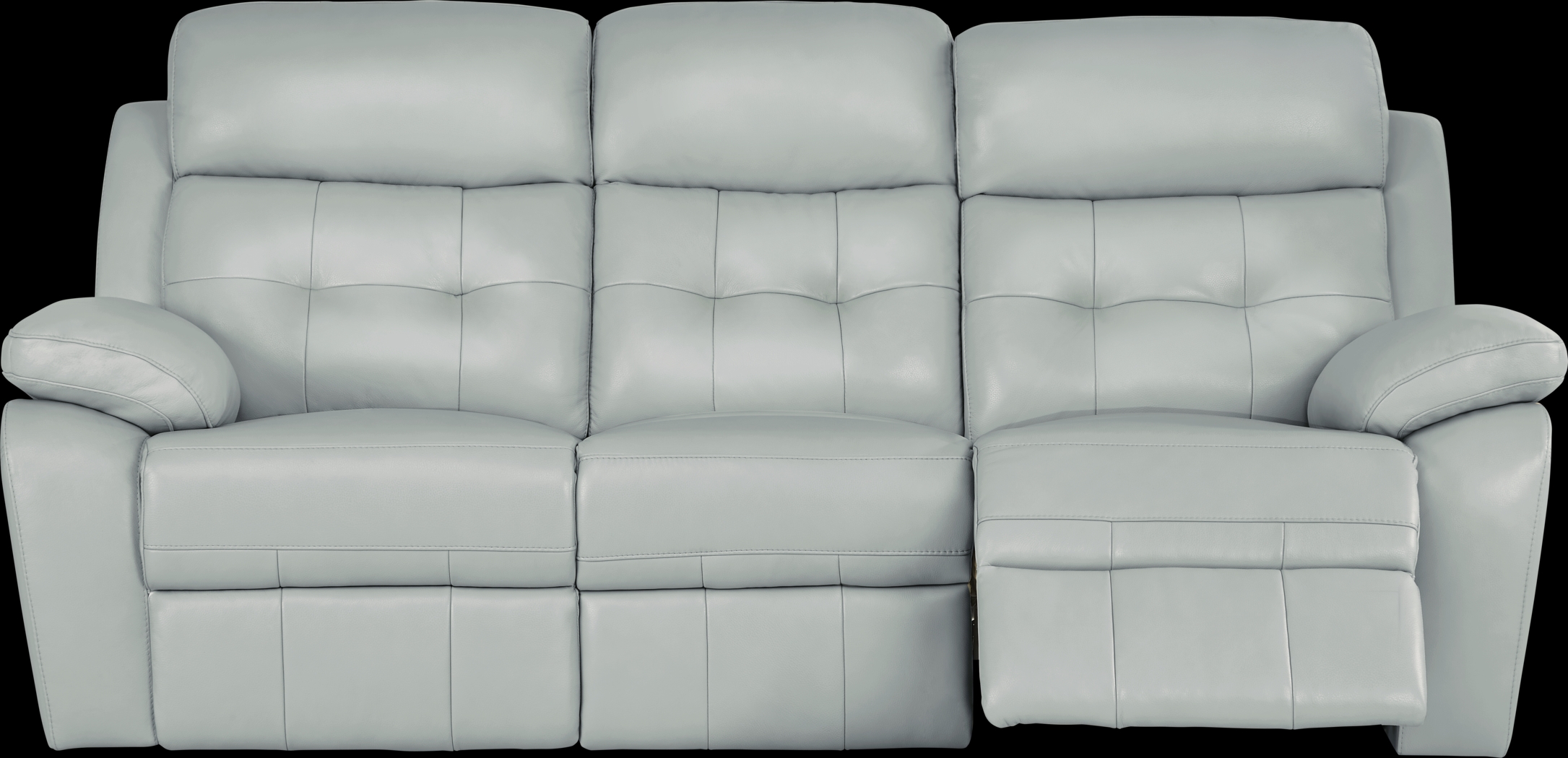 Antonin Aqua Leather Power Reclining Sofa - Thumbnail - Image 3