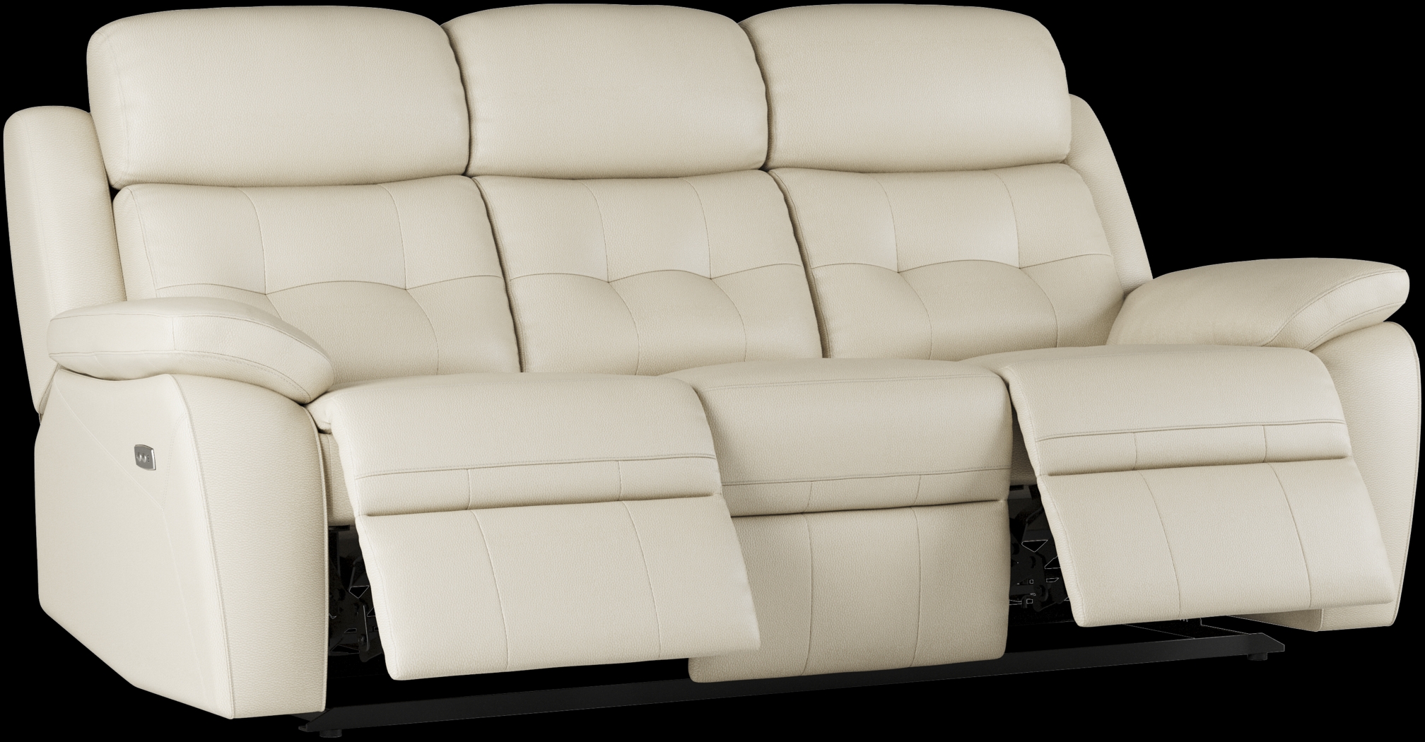Antonin Beige Leather Power Reclining Sofa - Thumbnail - Image 3