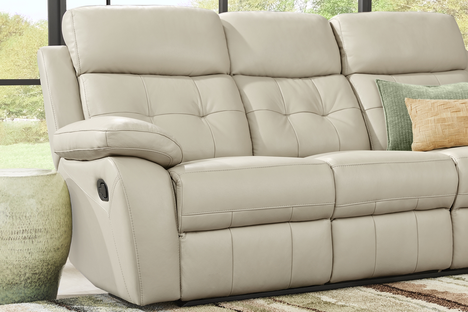 Antonin Beige Leather 2 Pc Reclining Living Room - Thumbnail - Image 5