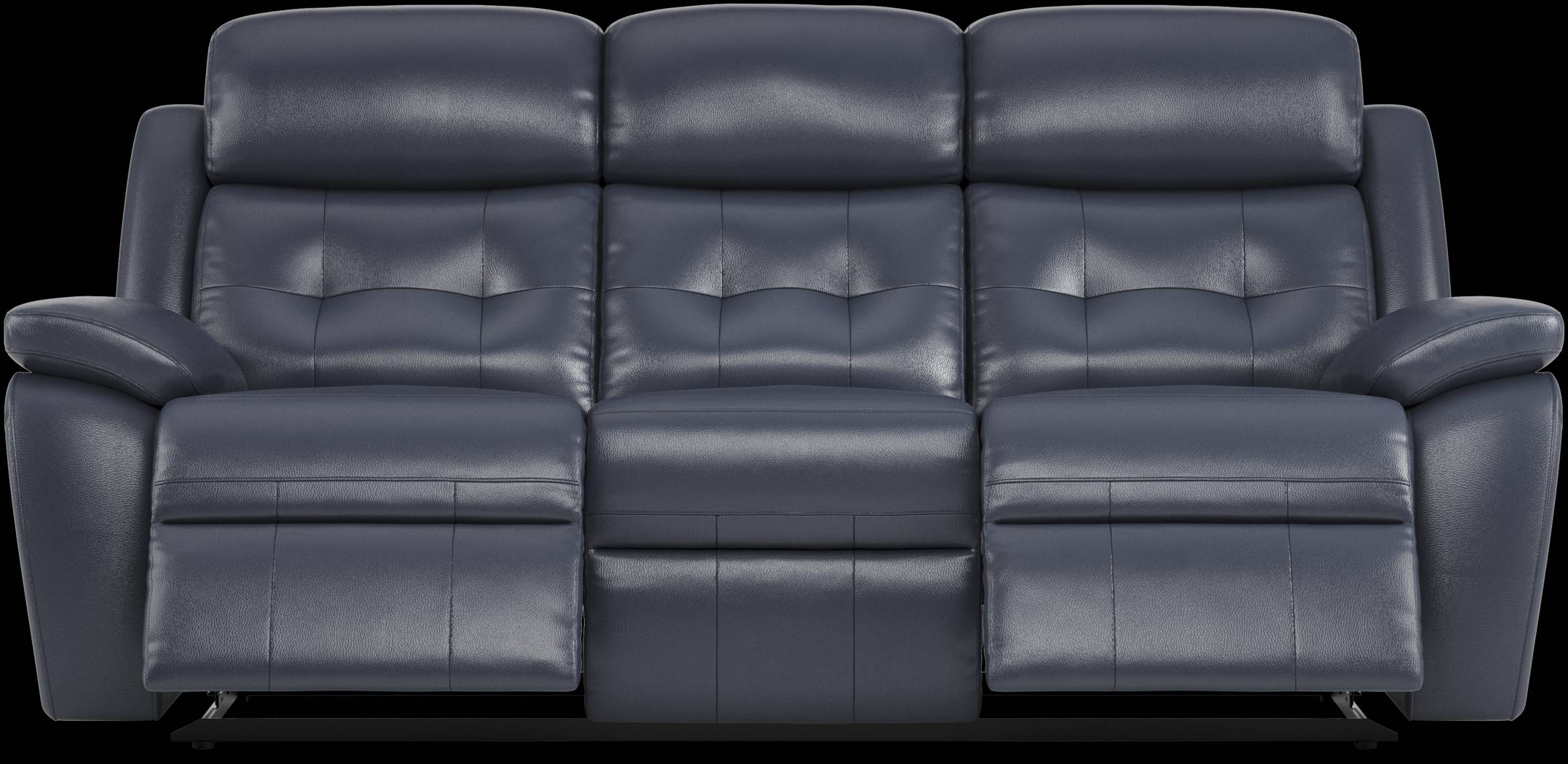 Antonin Blue Leather Power Reclining Sofa - Thumbnail - Image 1