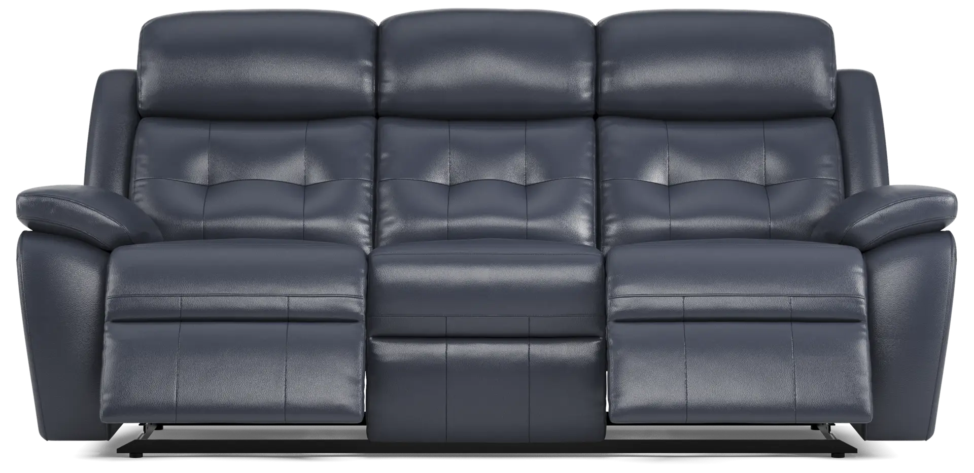 blue reclining sofa