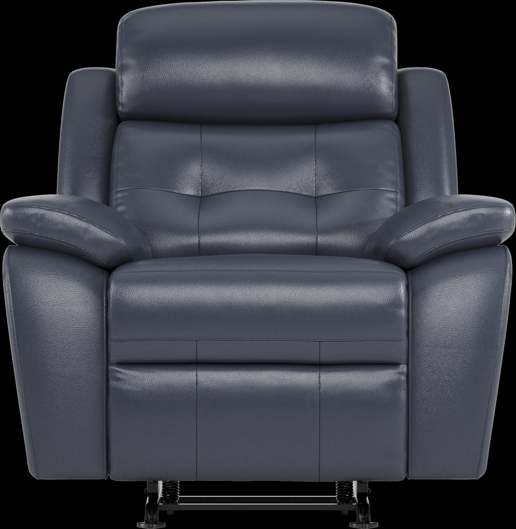 Antonin Blue Leather 6 Pc Living Room with Reclining Sofa - Thumbnail - Image 8