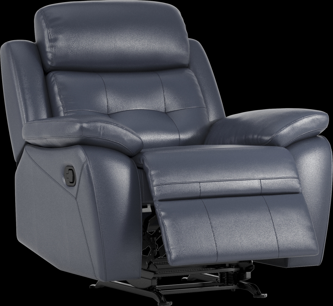 Antonin Blue Leather 6 Pc Living Room with Reclining Sofa - Thumbnail - Image 7