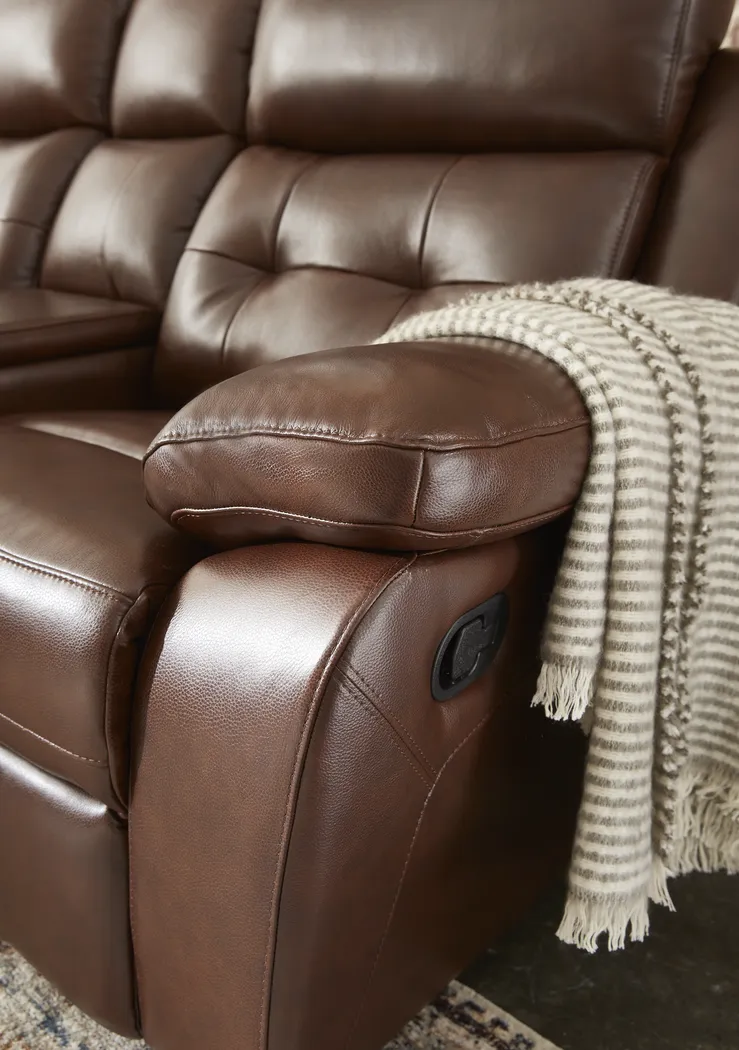 Antonin Brown Leather 3 Pc Reclining Living Room - Thumbnail - Image 5