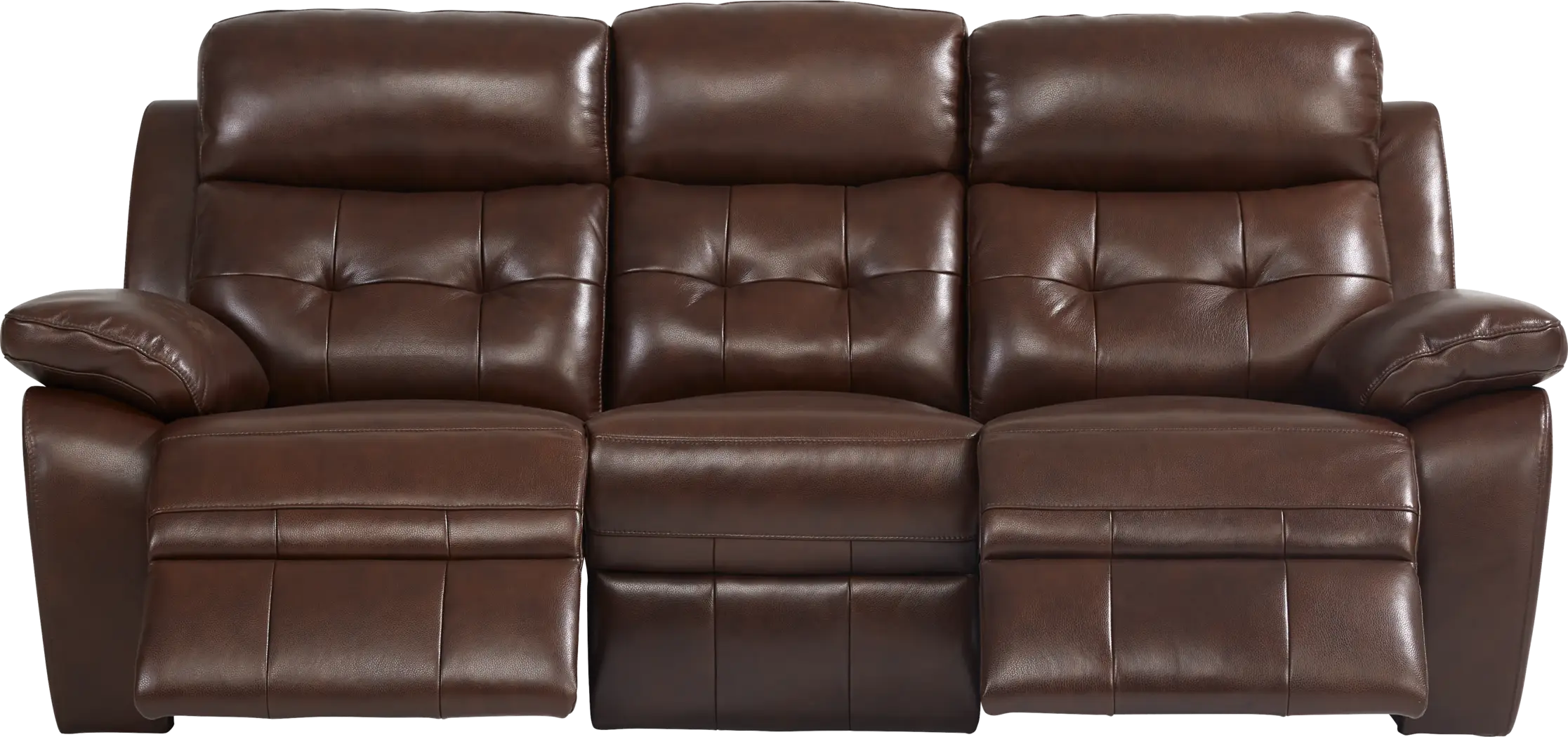 Antonin 7 Pc Brown Leather Non-Power Reclining Living Room Set