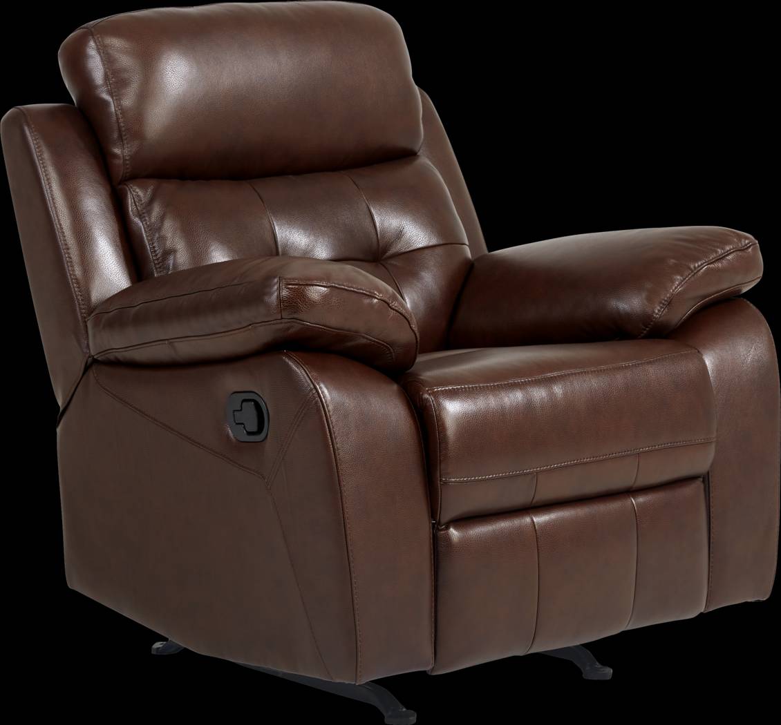 Antonin Brown Leather Rocker Recliner - Thumbnail - Image 2