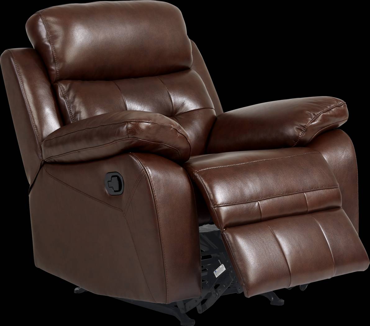 Antonin Brown Leather Rocker Recliner - Thumbnail - Image 1