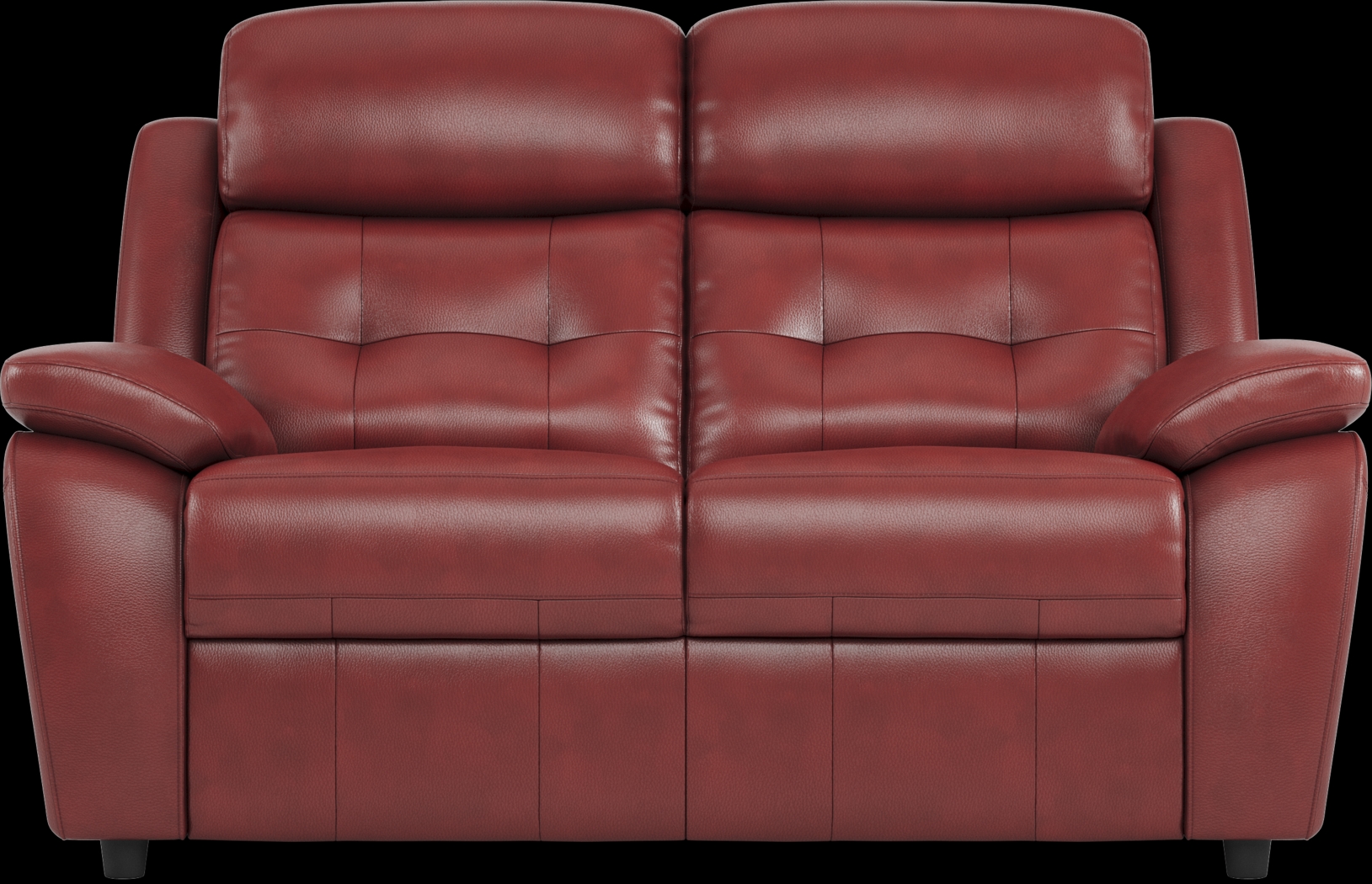 Antonin Red Leather Loveseat - Thumbnail - Image 1