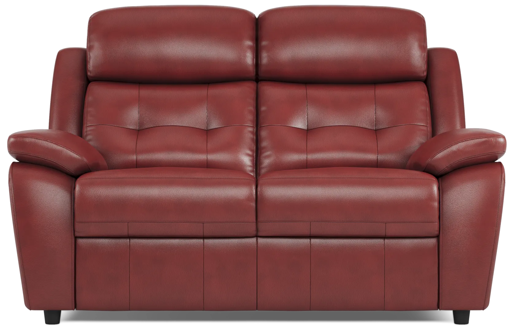 red stationary loveseat