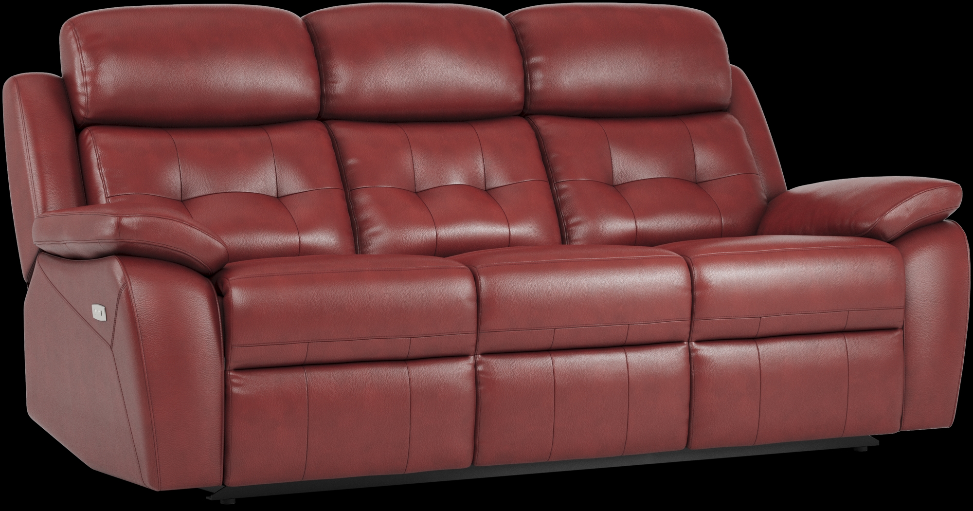 Antonin Red Leather Power Reclining Sofa - Thumbnail - Image 3