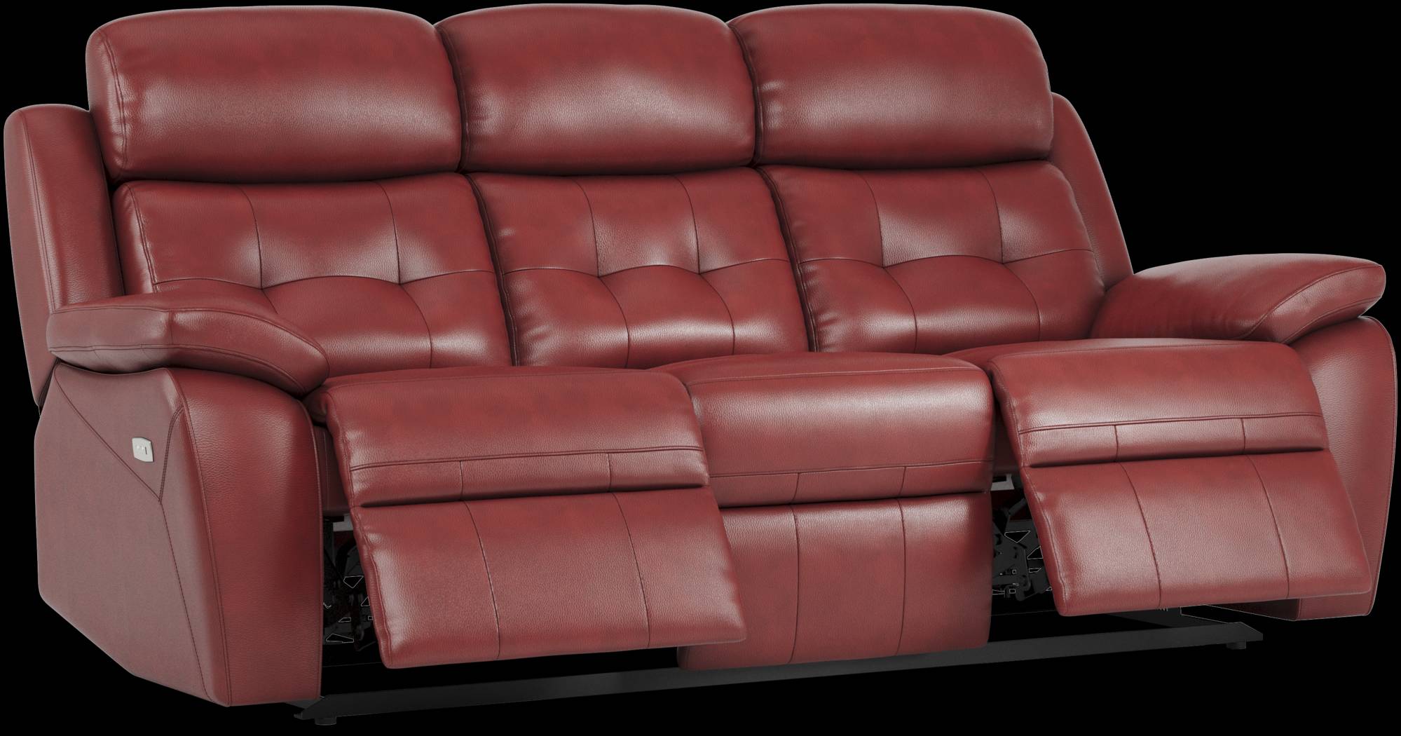 Antonin Red Leather Power Reclining Sofa - Thumbnail - Image 4