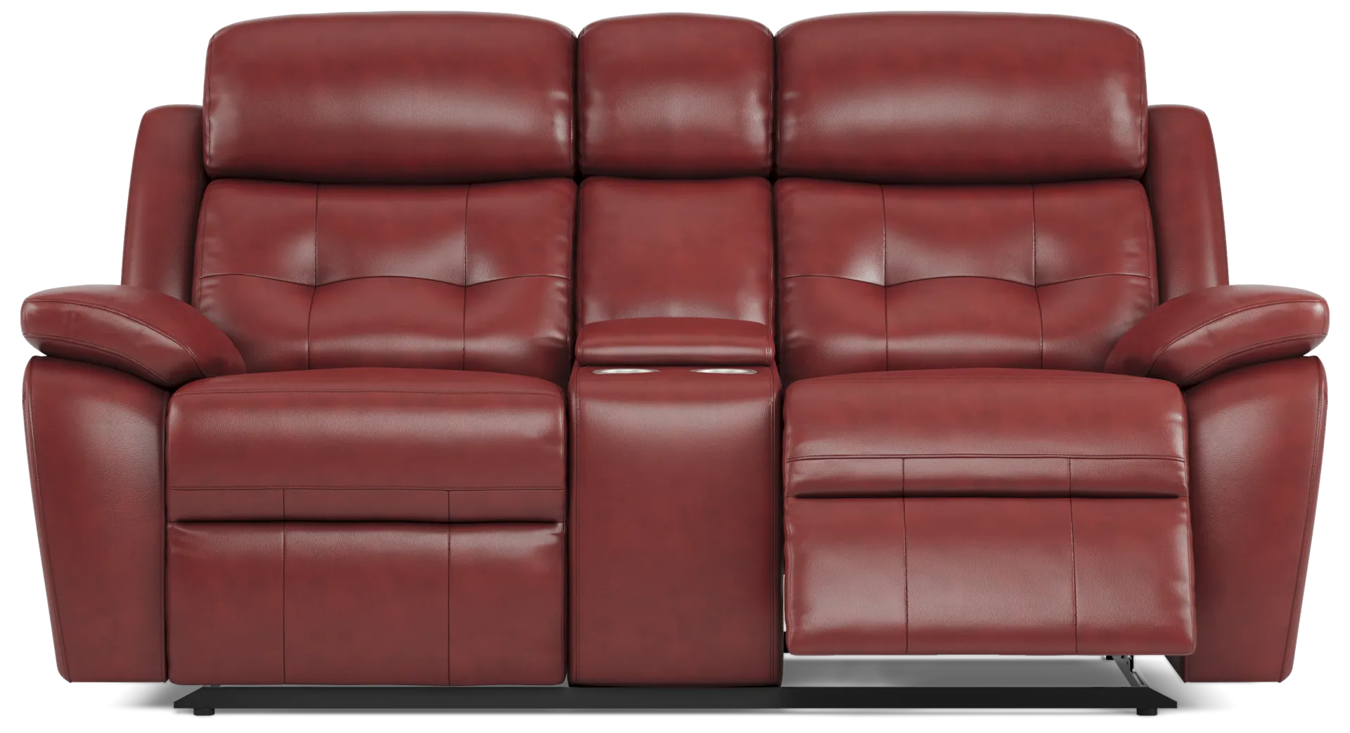 red reclining console loveseat