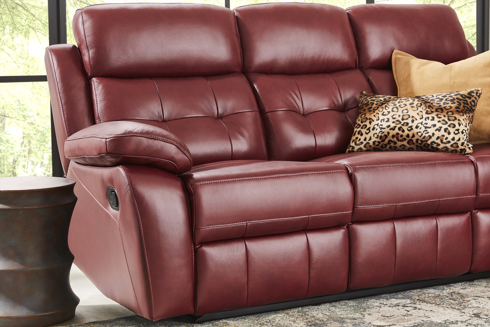 Antonin Red Leather 5 Pc Reclining Living Room - Thumbnail - Image 4