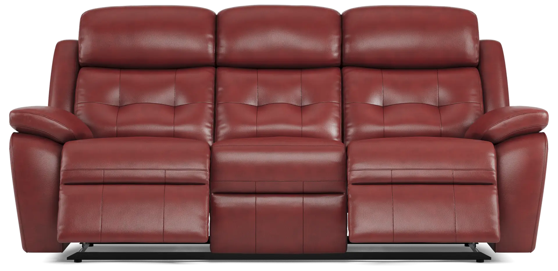 red reclining sofa