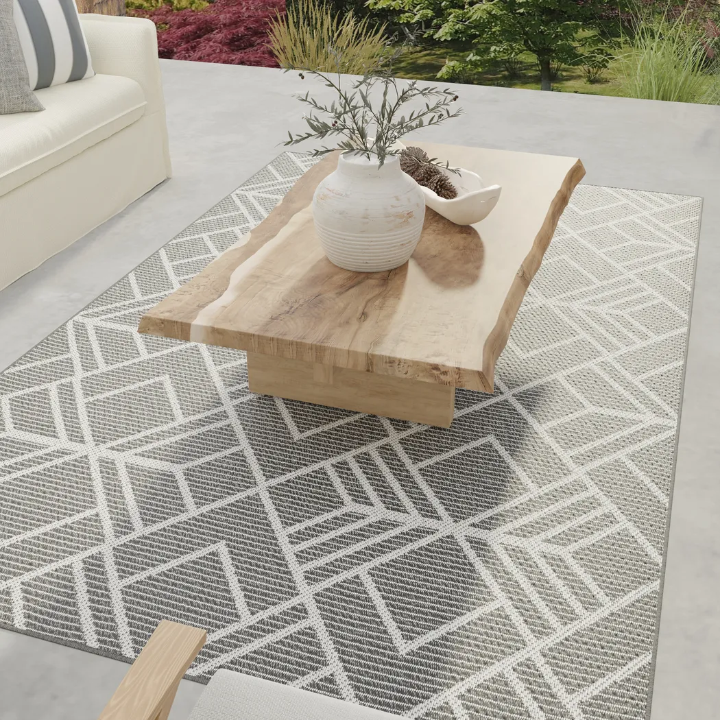 Antoun Charcoal 5'3 x 7'3 Indoor/Outdoor Rug - Thumbnail - Image 3