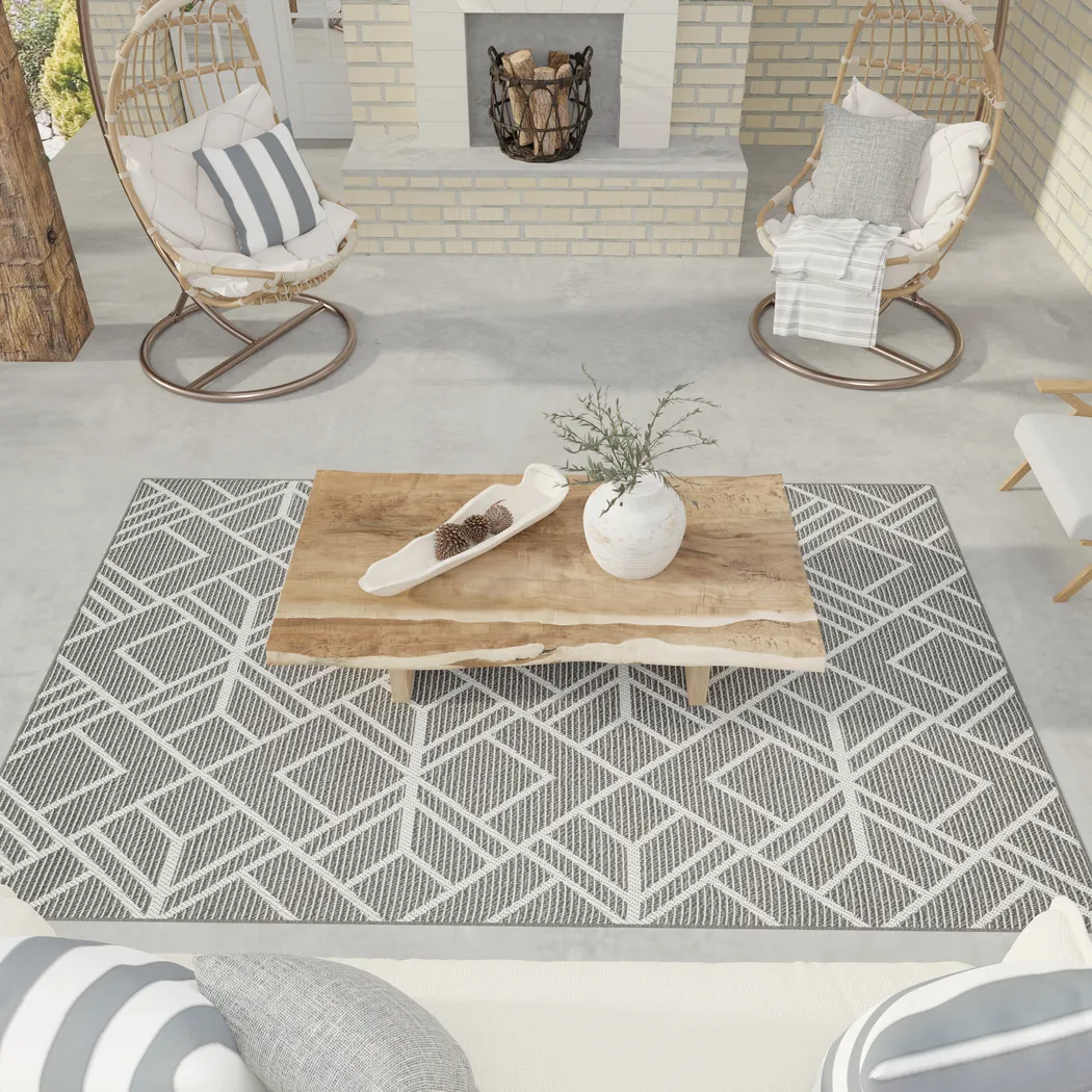 Antoun Charcoal 5'3 x 7'3 Indoor/Outdoor Rug - Thumbnail - Image 4