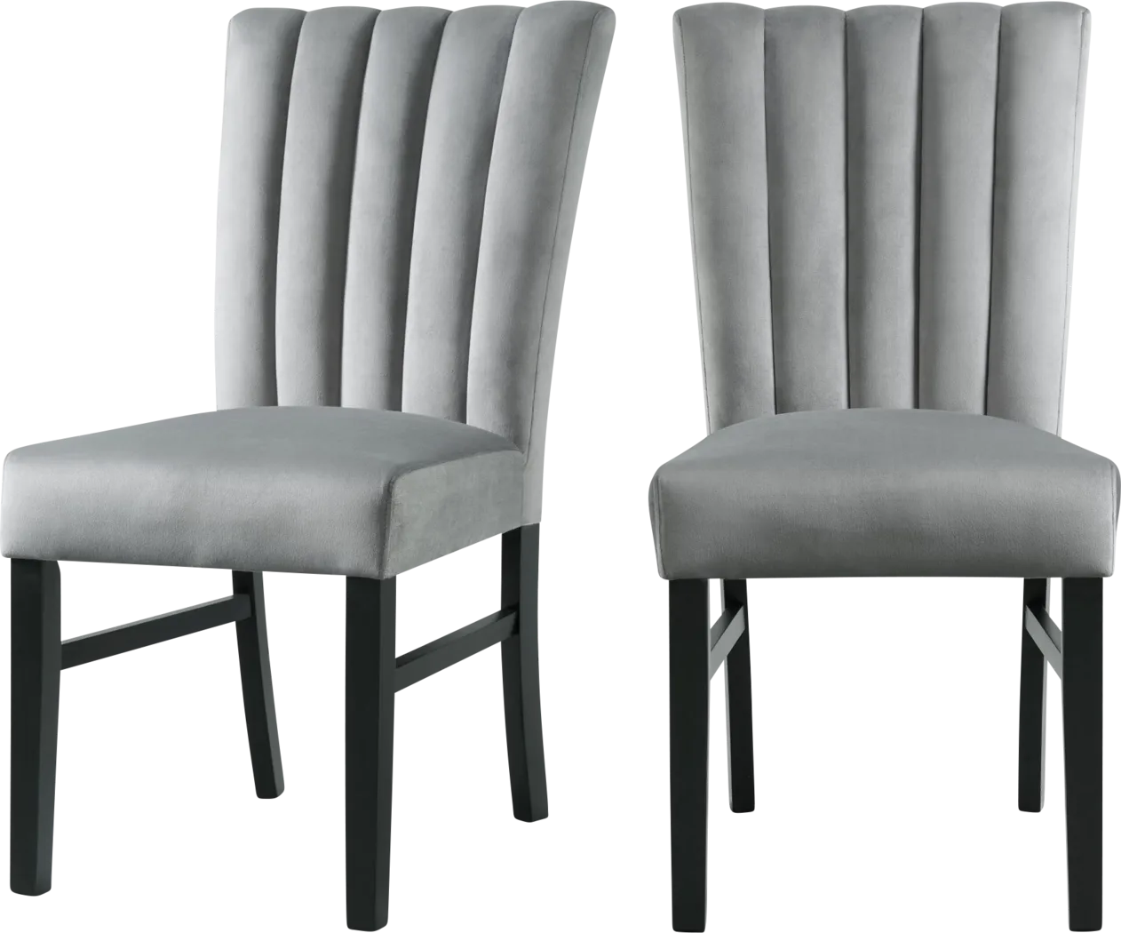 Anucis Gray Side Chair, Set of 2 - Thumbnail - Image 1