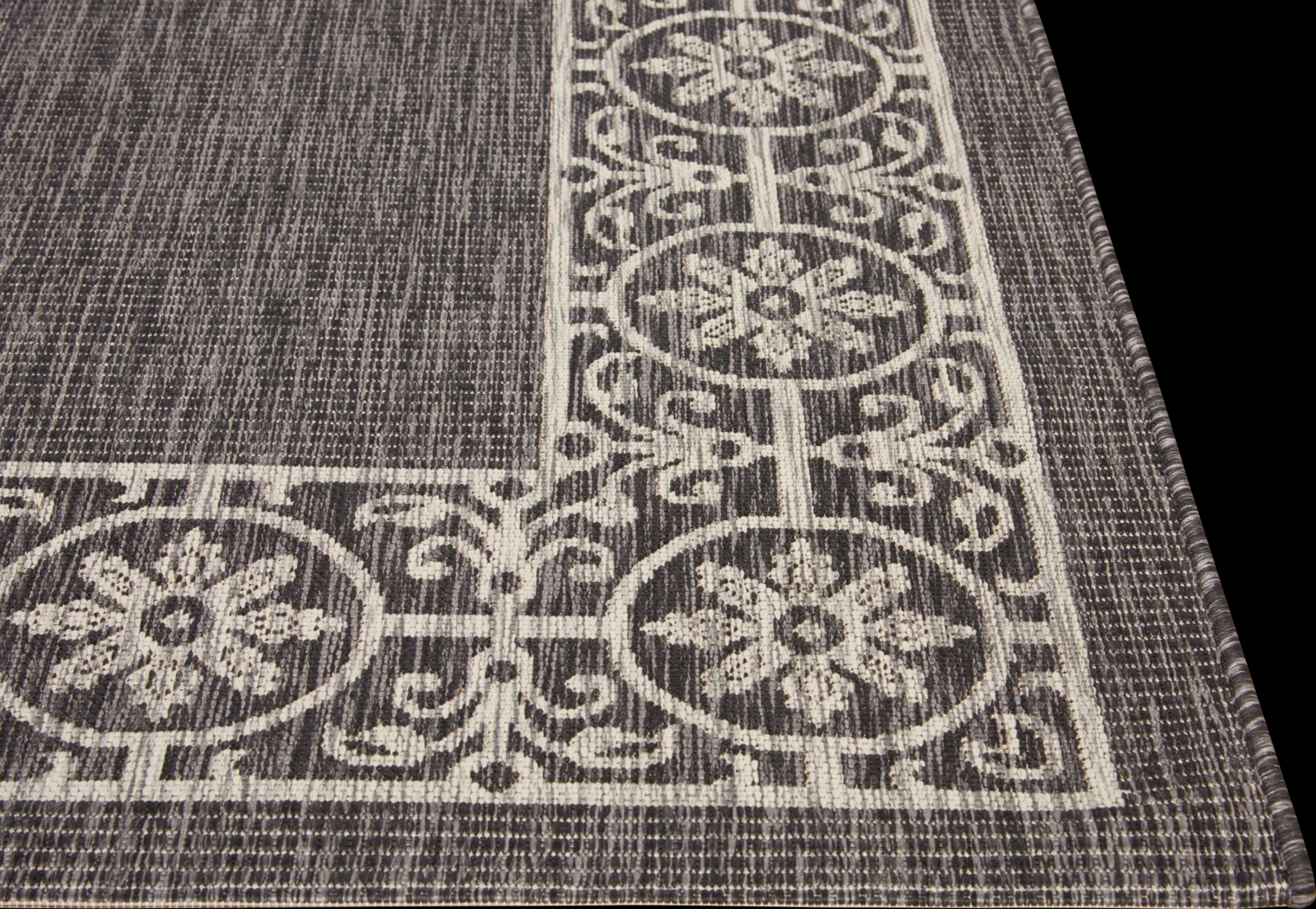 Anvita Charcoal 5' x 7'  Indoor/Outdoor Rug - Thumbnail - Image 3
