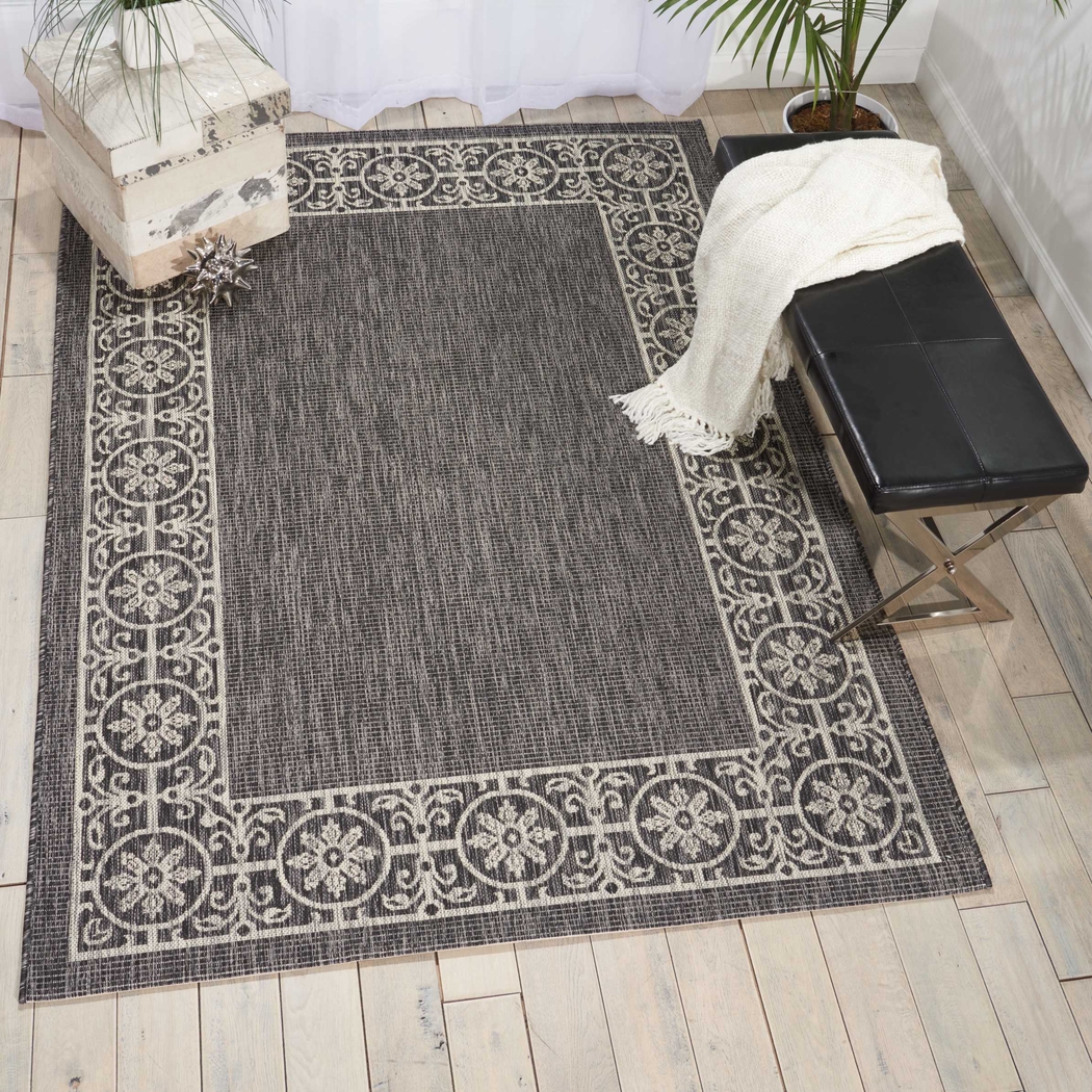 Anvita Charcoal 5' x 7'  Indoor/Outdoor Rug - Thumbnail - Image 5