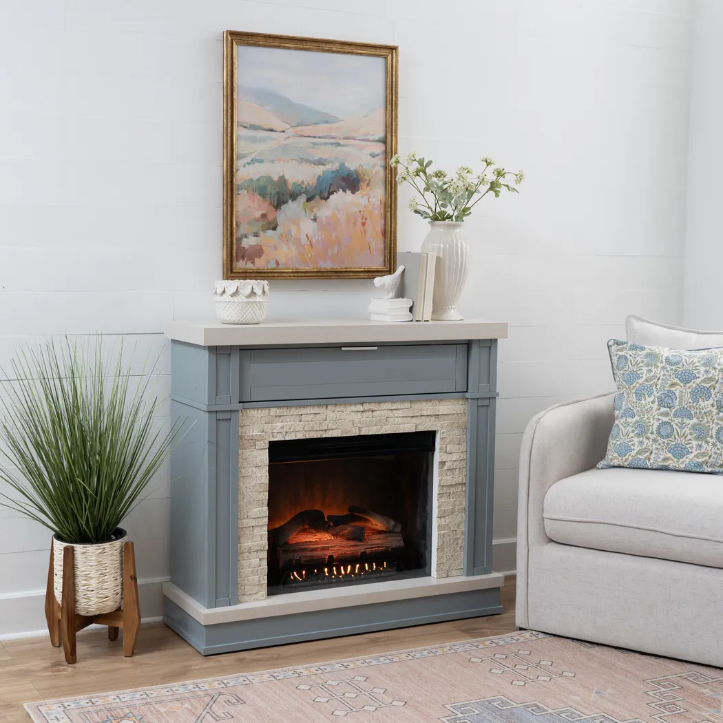 Apeci Blue 40 in. Console with Electric Fireplace - Thumbnail - Image 2