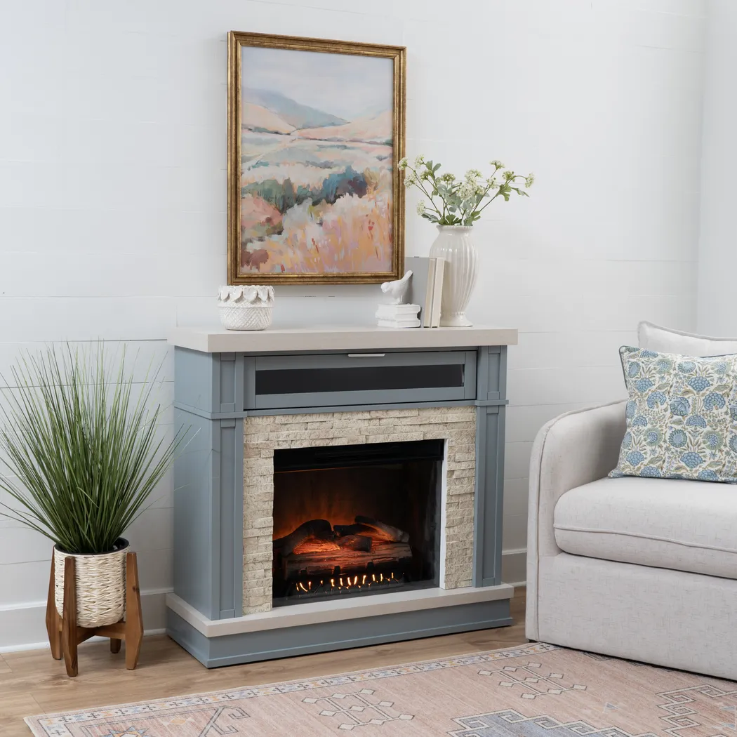 Apeci Blue 40 in. Console with Electric Fireplace - Thumbnail - Image 3