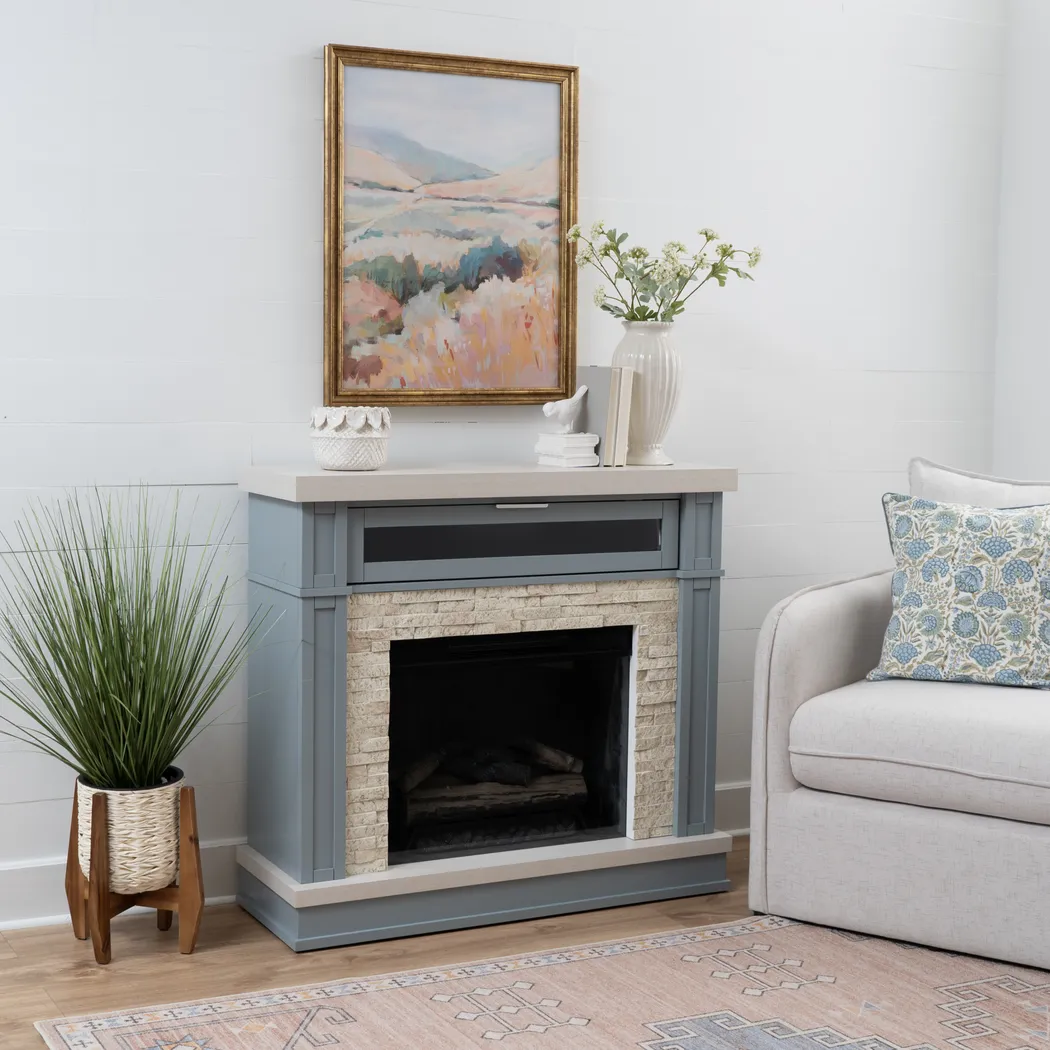 Apeci Blue 40 in. Console with Electric Fireplace - Thumbnail - Image 4