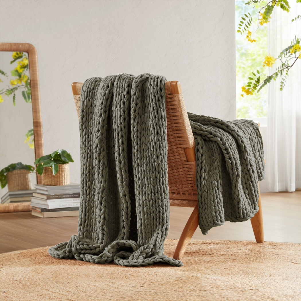 Apenzell Charcoal Throw Blanket - Thumbnail - Image 2