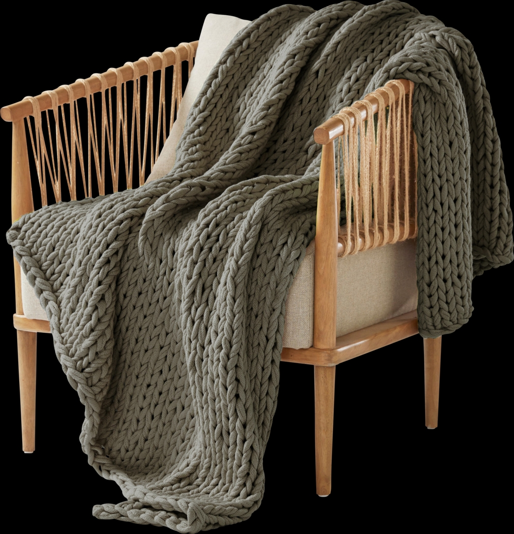 Apenzell Charcoal Throw Blanket - Thumbnail - Image 4