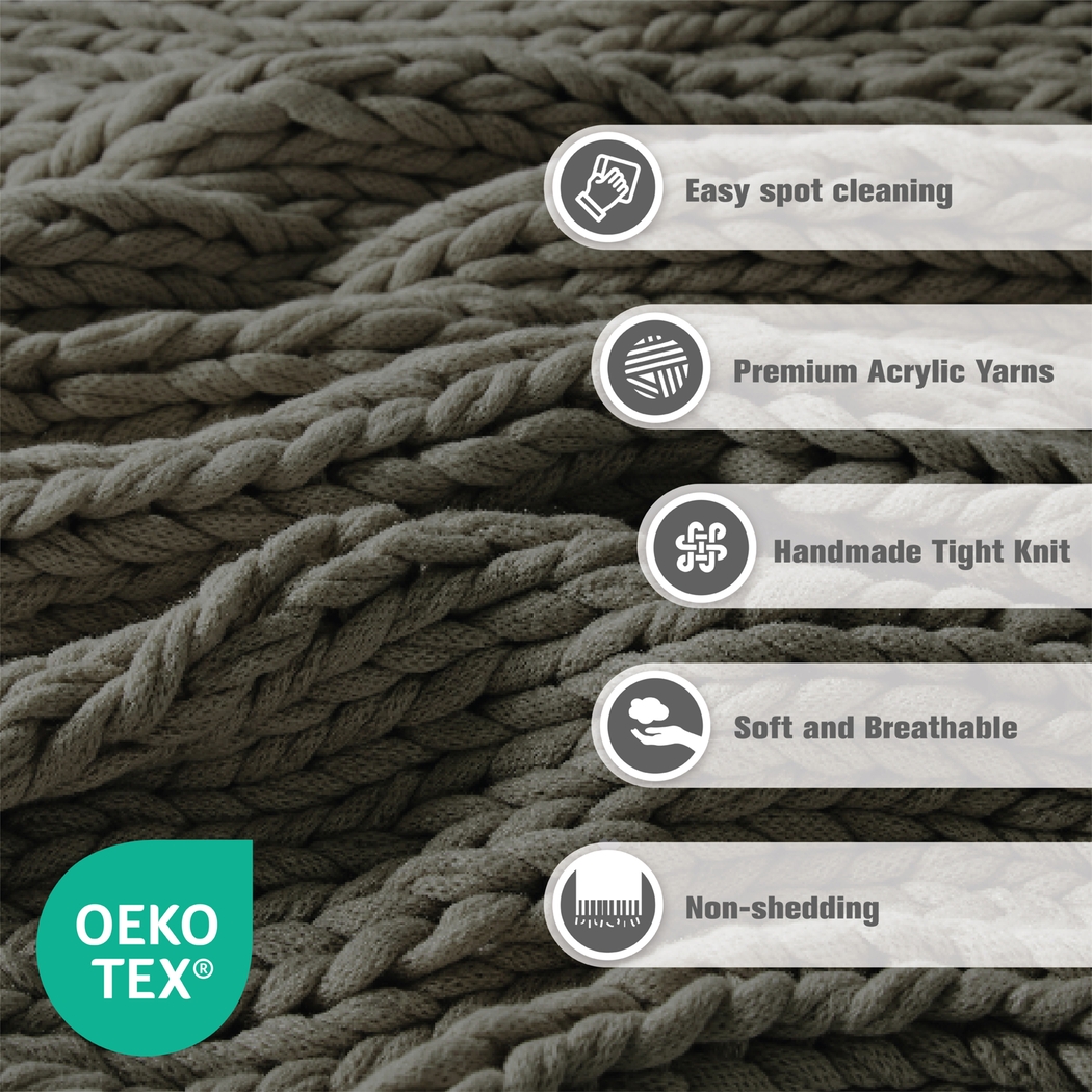 Apenzell Charcoal Throw Blanket - Thumbnail - Image 7