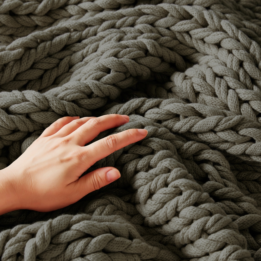 Apenzell Charcoal Throw Blanket - Thumbnail - Image 10