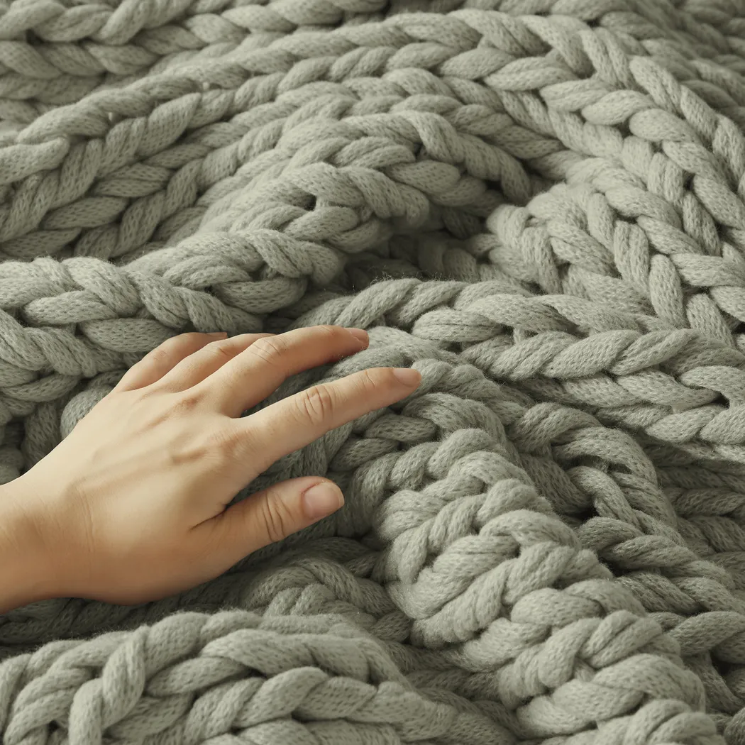 Apenzell Light Gray Throw Blanket - Thumbnail - Image 11