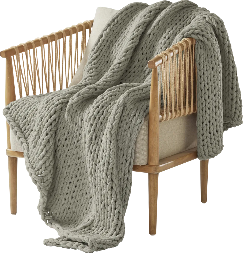 Apenzell Light Gray Throw Blanket - Thumbnail - Image 6