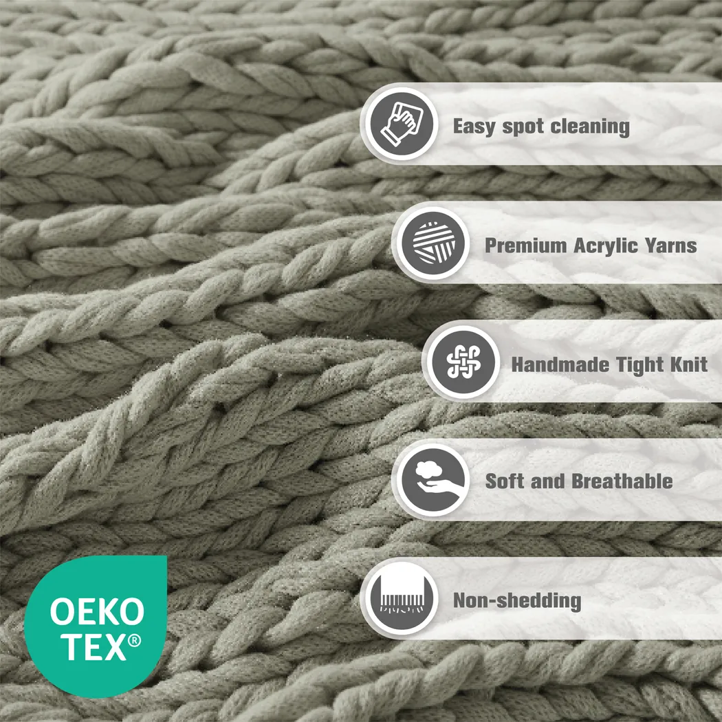 Apenzell Light Gray Throw Blanket - Thumbnail - Image 9