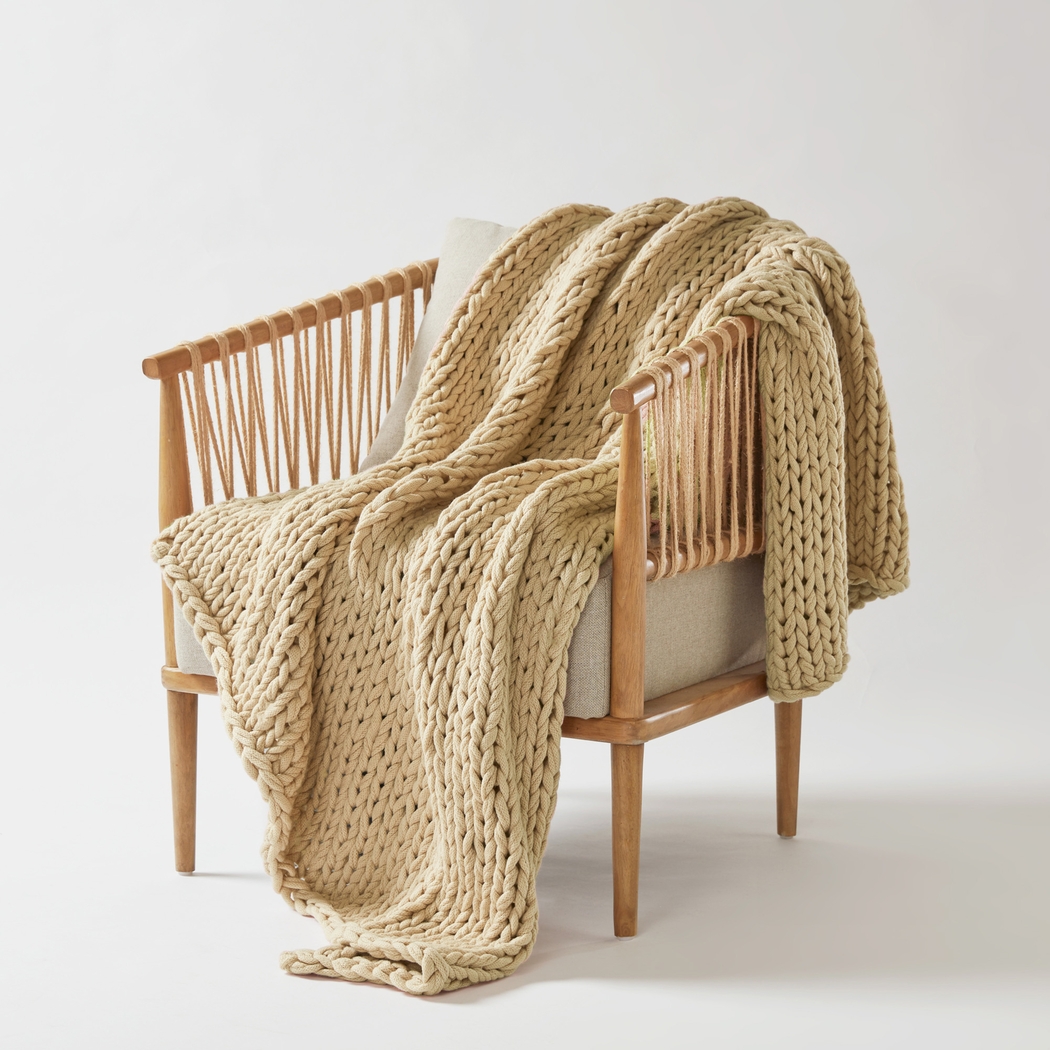 Apenzell Tan Throw Blanket - Thumbnail - Image 2