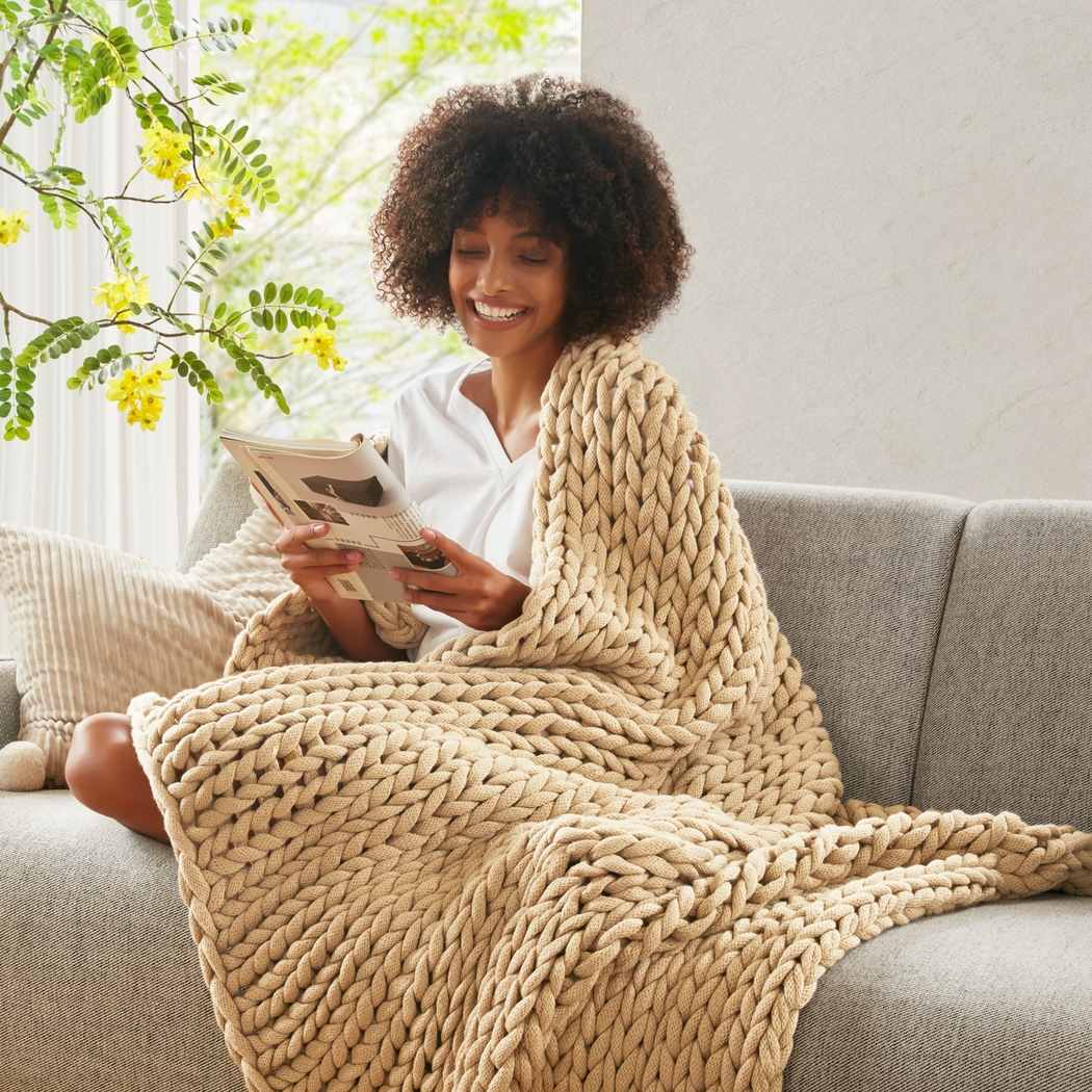 Apenzell Tan Throw Blanket - Thumbnail - Image 18