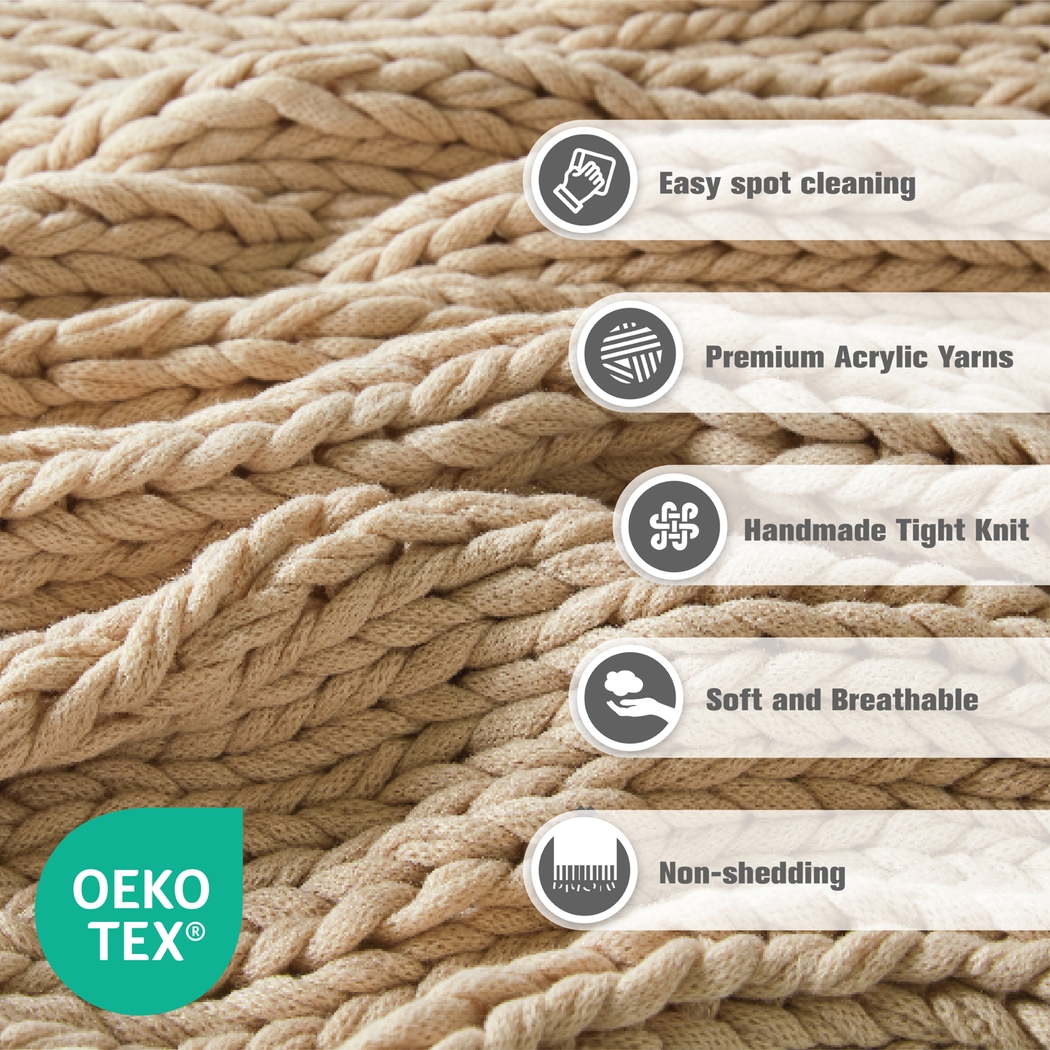 Apenzell Tan Throw Blanket - Thumbnail - Image 9