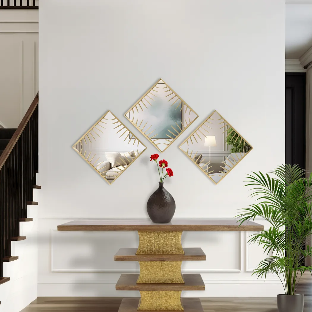 Apepi Gold Square Wall Mirror - Thumbnail - Image 3