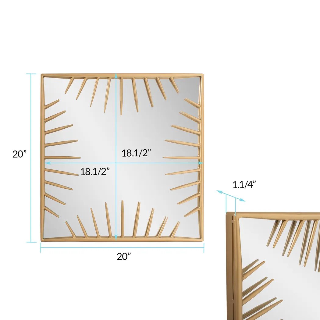 Apepi Gold Square Wall Mirror - Thumbnail - Image 7