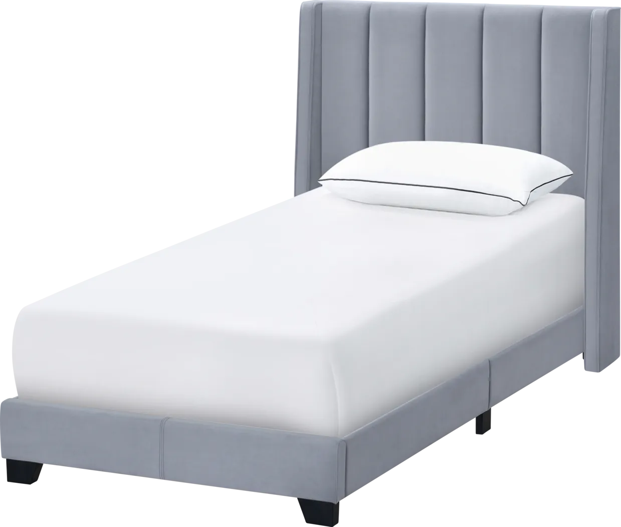 Aphelia Gray Twin Bed - Thumbnail - Image 1