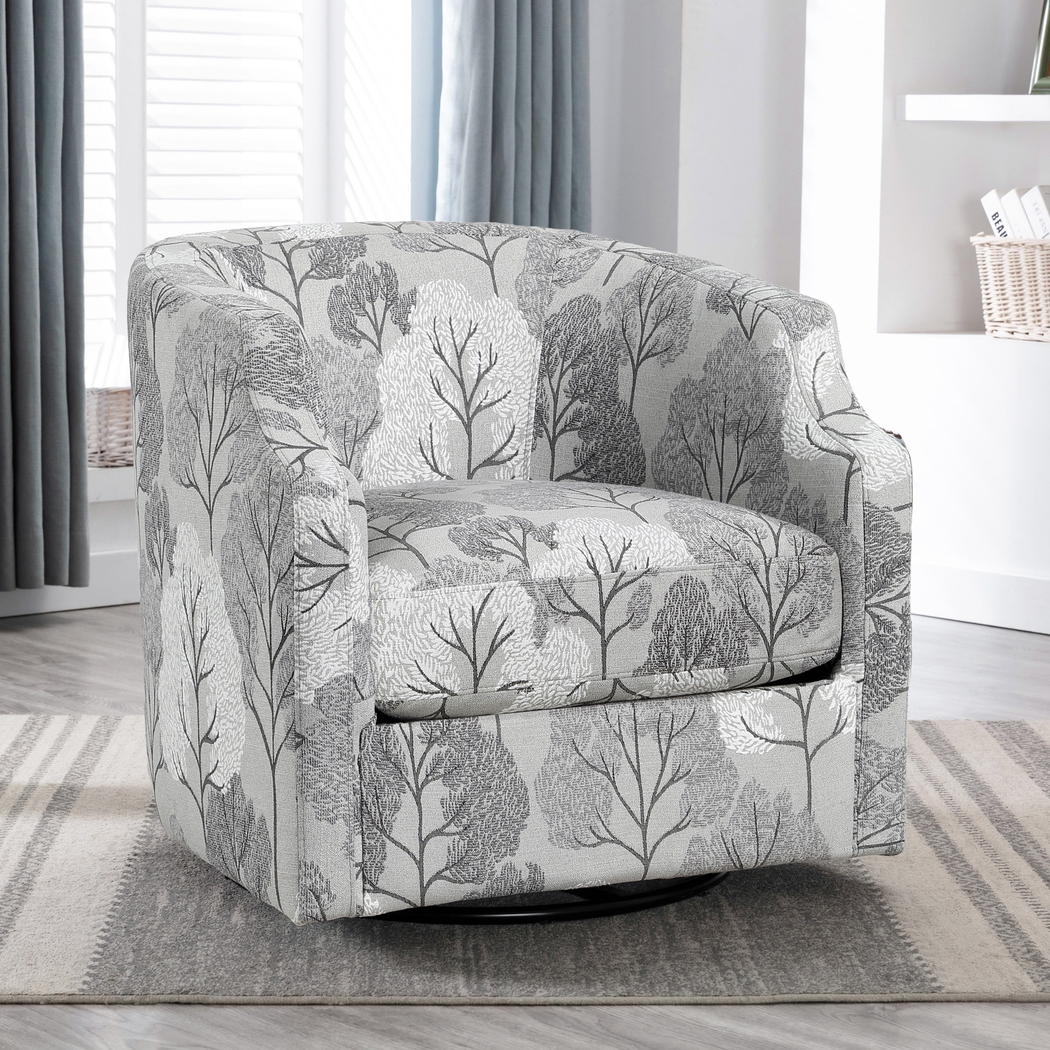 Apisai Gray Swivel Accent Chair - Thumbnail - Image 2